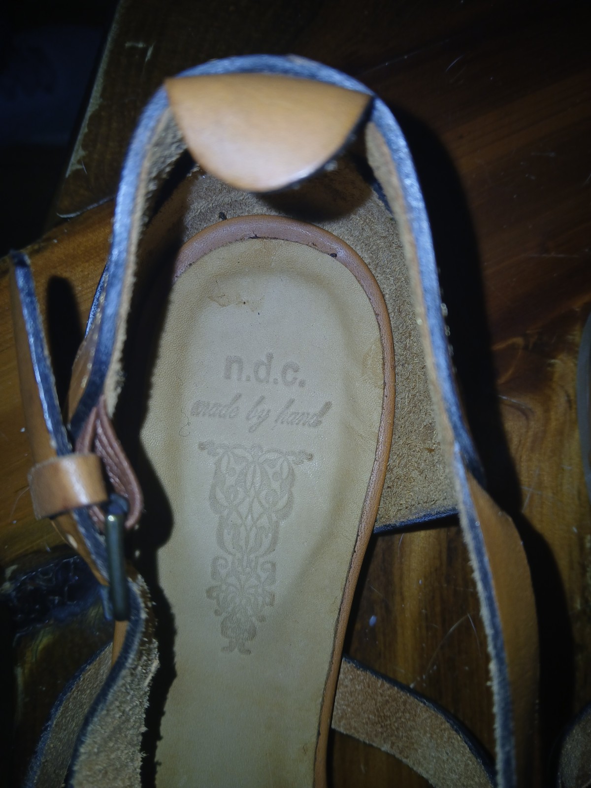 Size 39.5 Hand Made N.d.c. Leather Sandals Brown