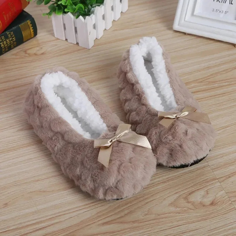 Home Slipper Womens Winter Faux Fur Plush Grip Soft Sole Cute Funny Indoor hairy