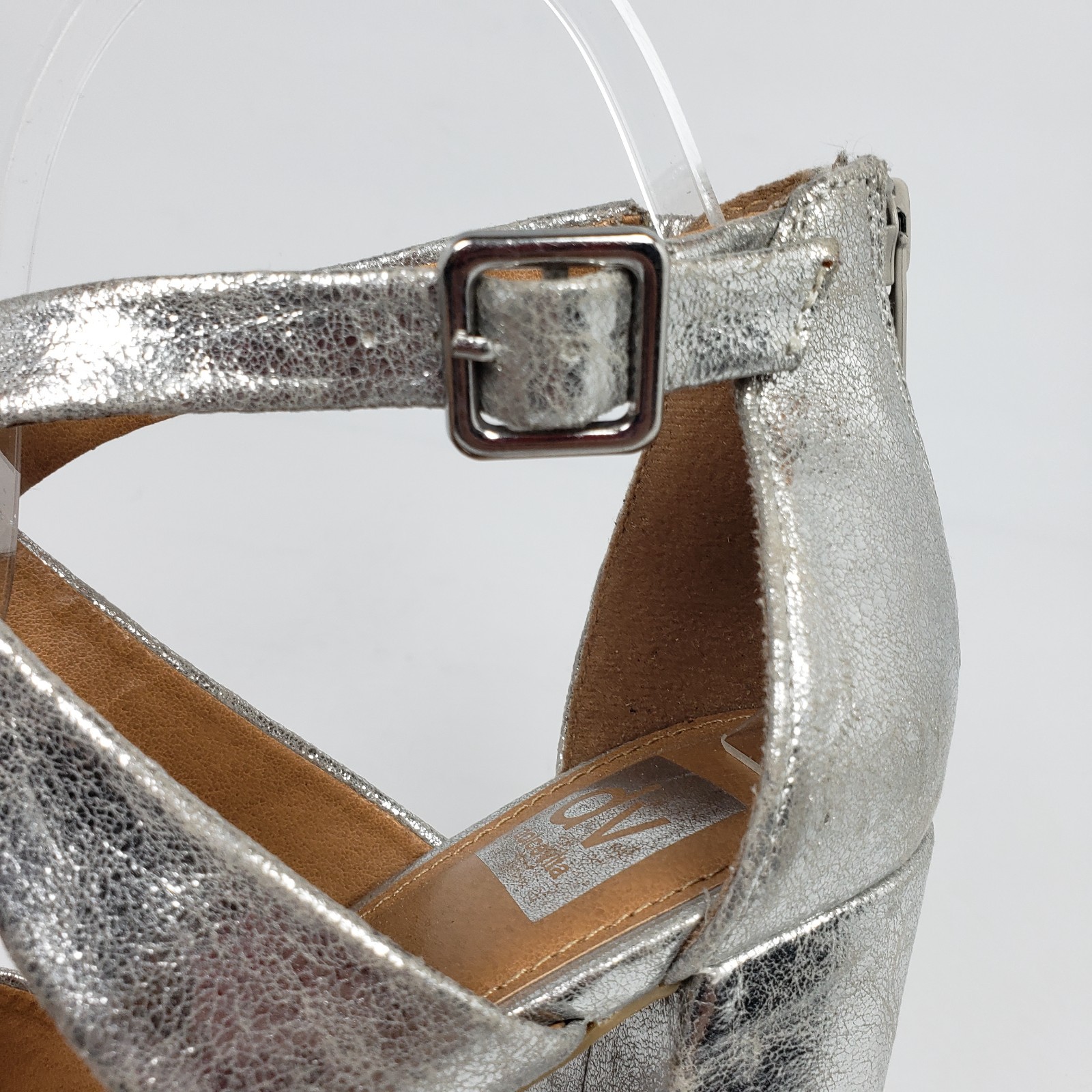 Dolce Vita DV Ilona Womens Size 8 Silver 4.25″ Heel Strappy Platform Party Shoes