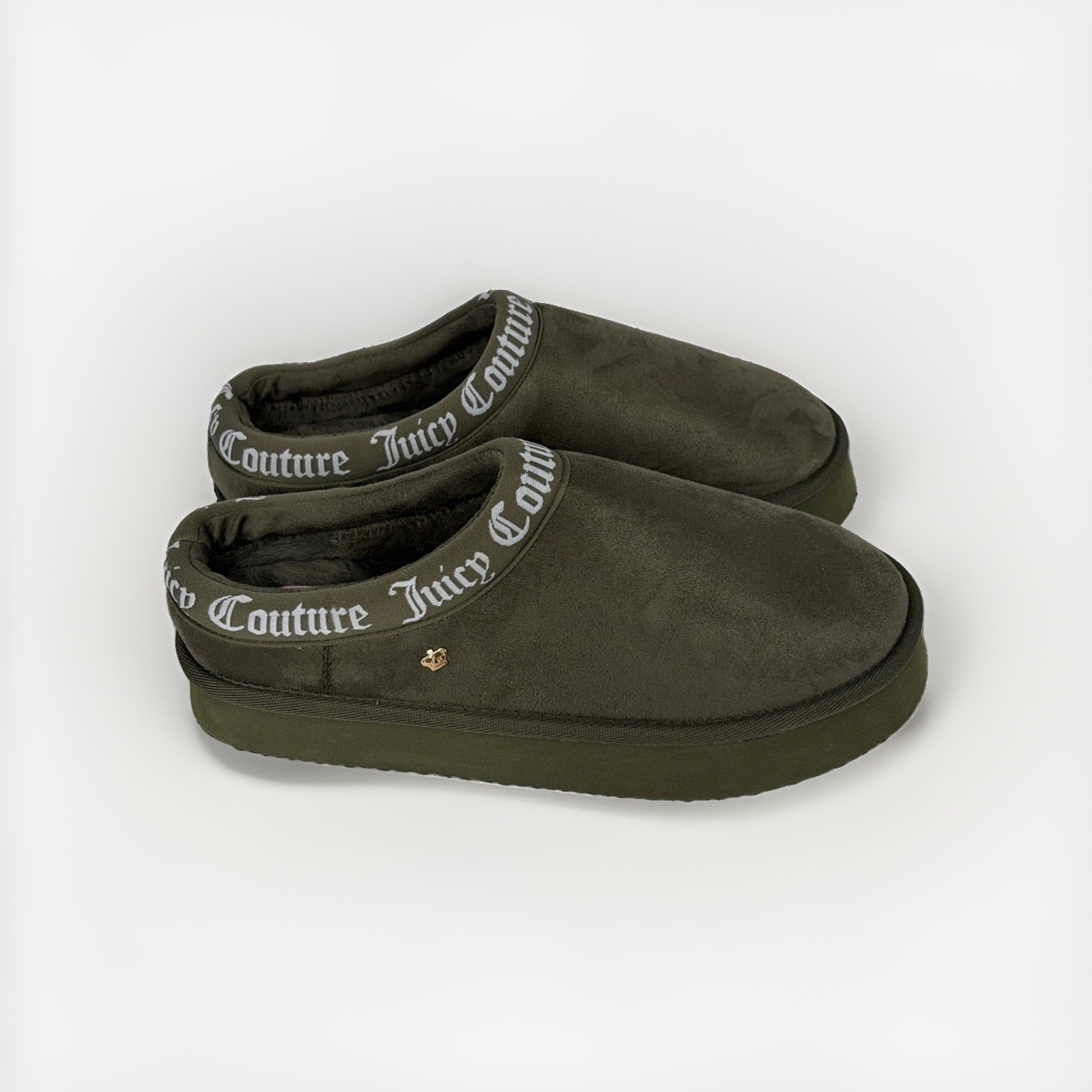 Juicy Couture Platform Slipper Mules Womens 9 Microsuede Indoor Outdoor New