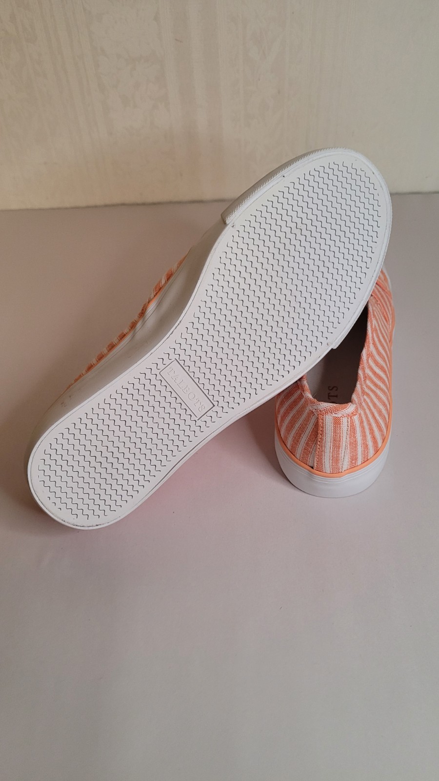 Talbots Jaden Knot Stripe Linen Platform Slip-On Summer Sneakers Size 7 NEW