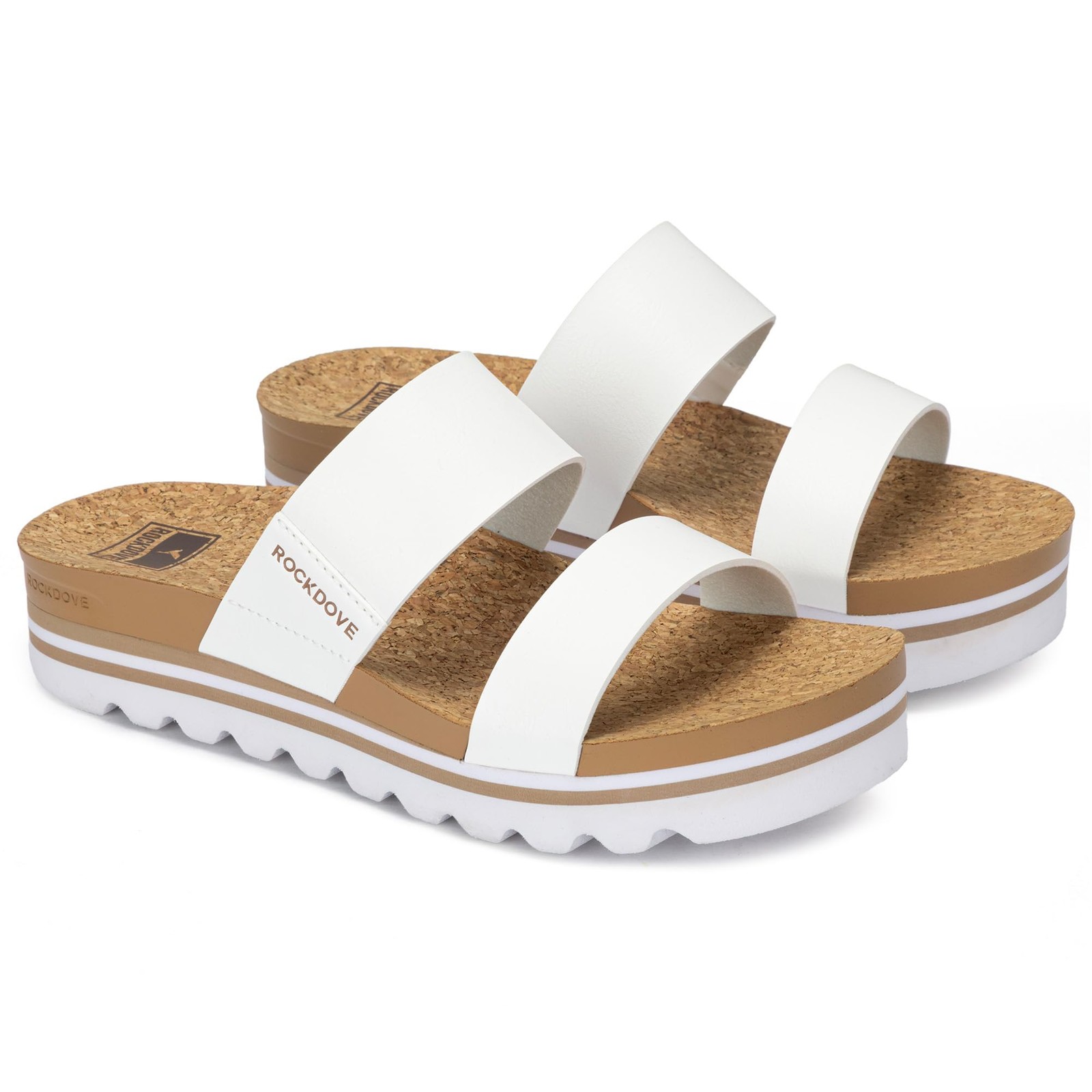 Women’s Isla Lift Platform Slide Sandals with Cushioned Arch Support and Soft…
