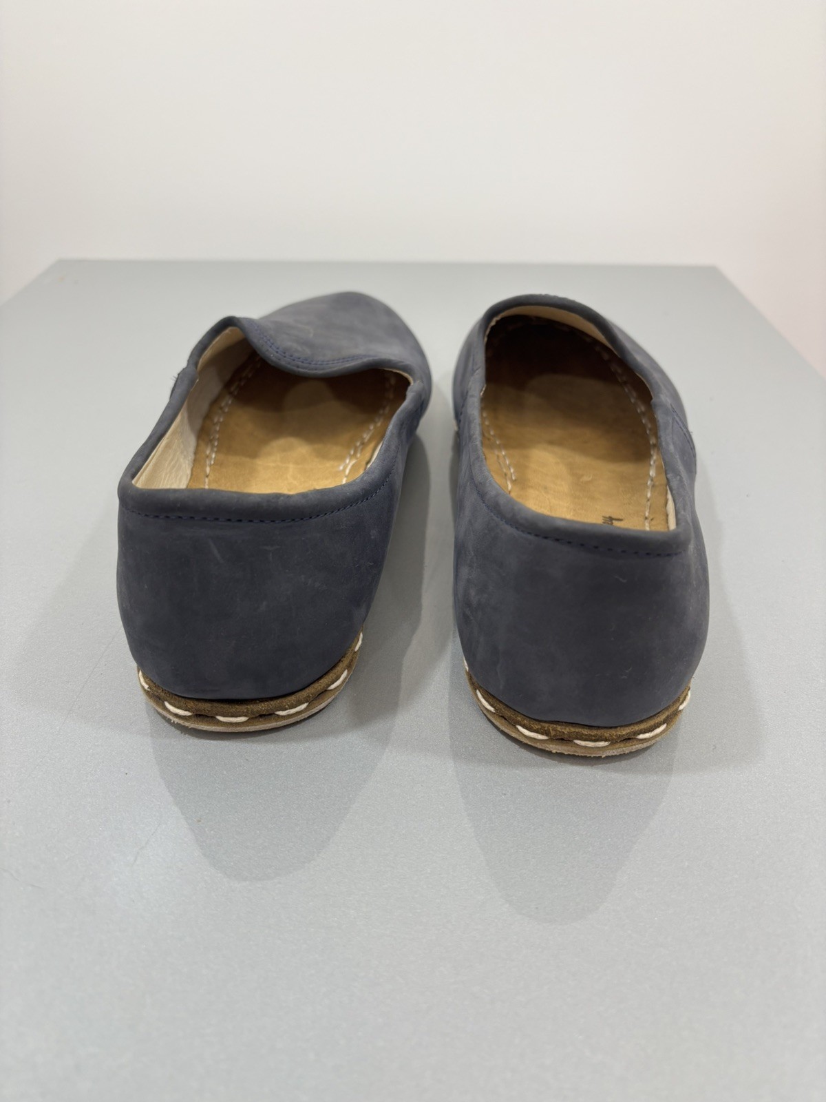 Sabah Turkish Signature Sabahs Blue Leather EU 43 Slip On Handmade Loafers