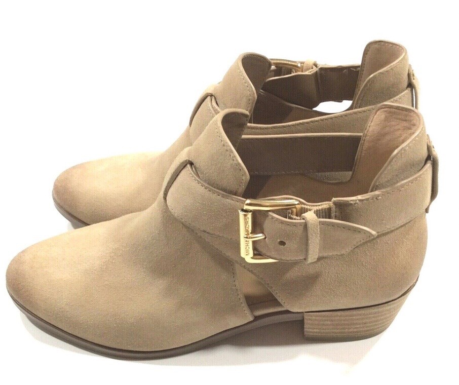 NEW MICHAEL KORS 6M Women’s Mercer Buckled Leather Low Heel Ankle Boots $429