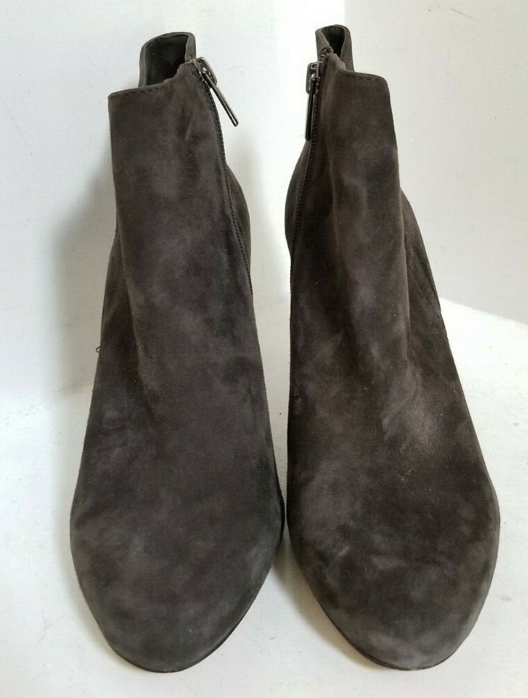 Vince Camuto 8.5W Charlotte BROWN Soft Suede Dress Ankle Boot 3.25″ Heel Zip Up