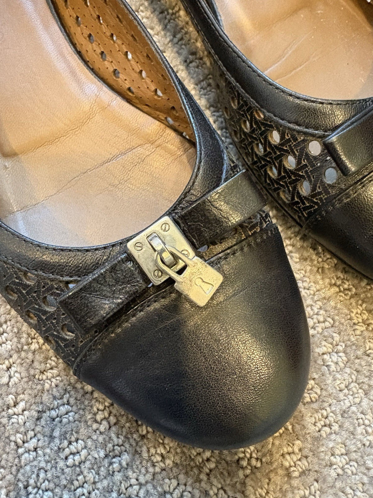 Russell & Bromley Women’s Leather Ballet Flats Lattice Detail Size 38.5