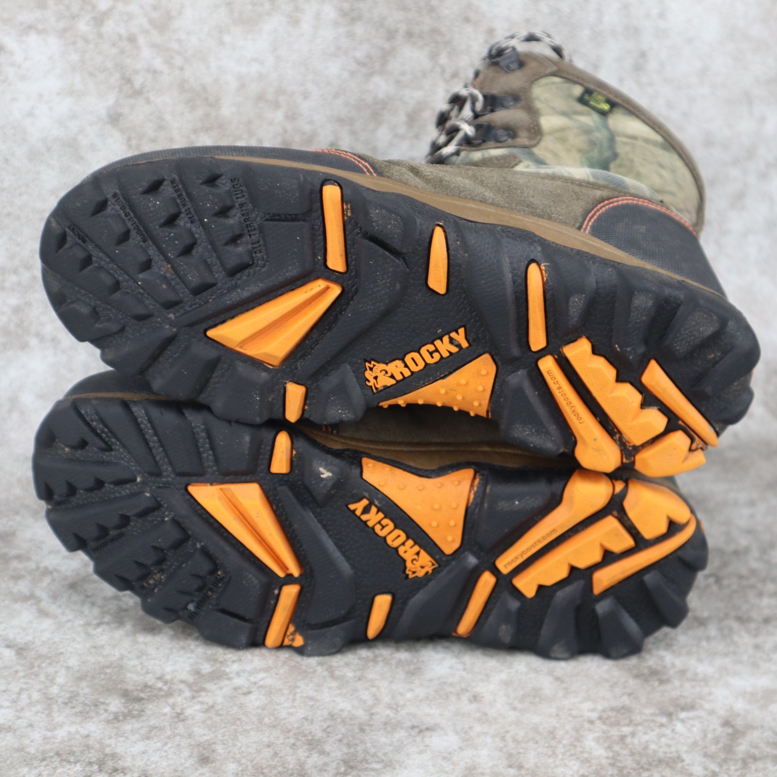 Rocky Ram Hunting Boots Waterproof Brown Leather Camo 800g R0044 Kids Size 5.5 M