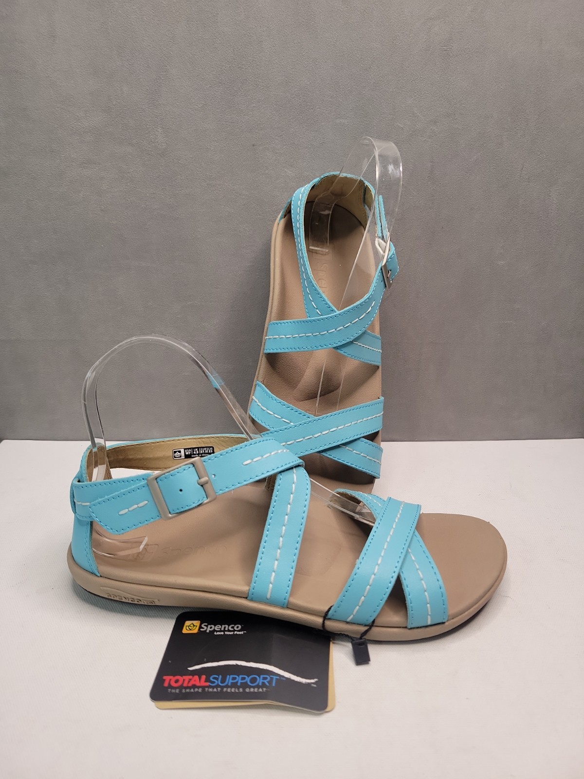 Spenco Supportive Strappy Leather Orthotic Sandals Ankle Strap Womens Sz 7, New