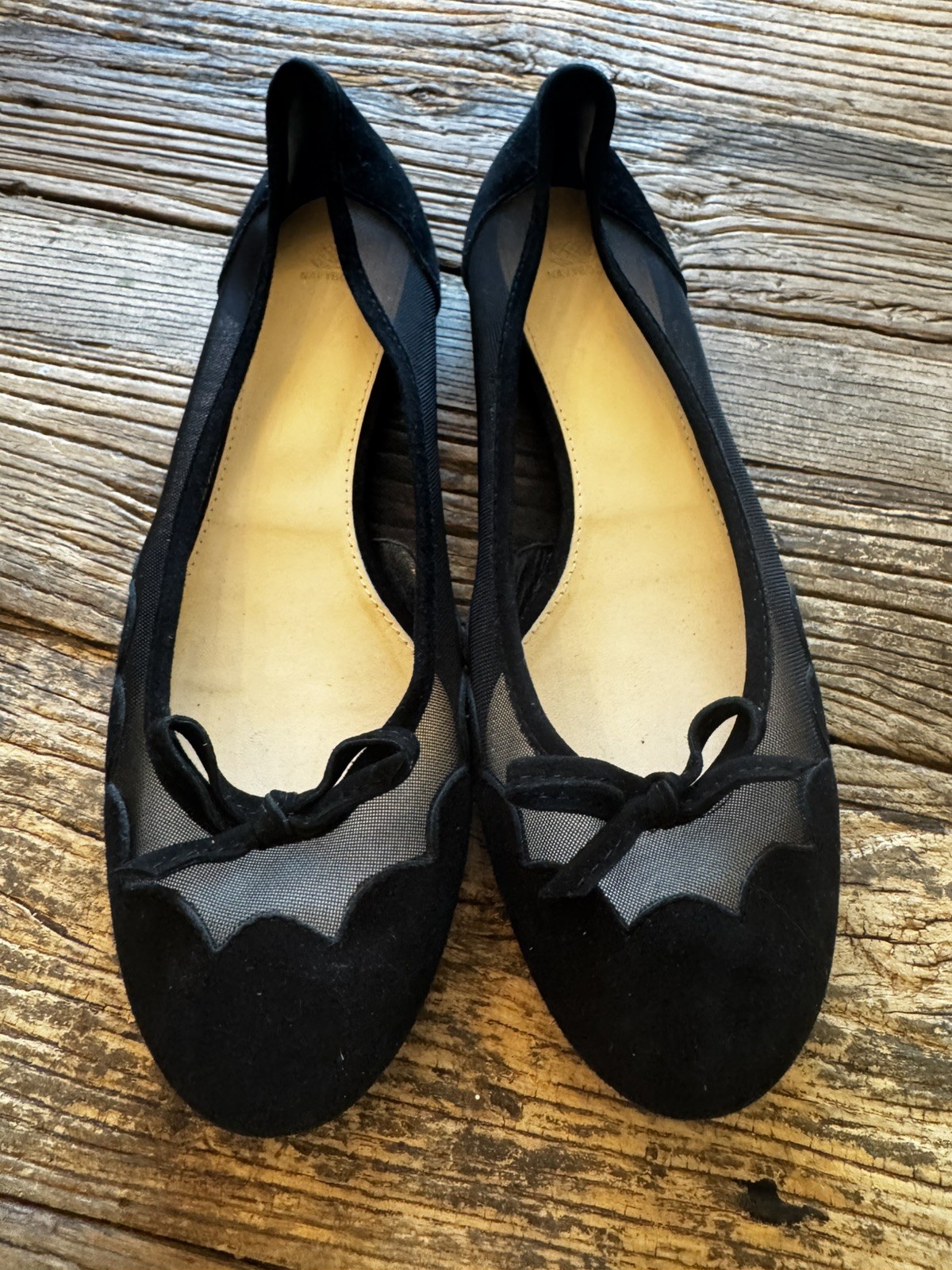 NAVYBOOT Luxury Leather Ballet Flats Shoes Black Bow Mesh Switzerland 39 U$ 8