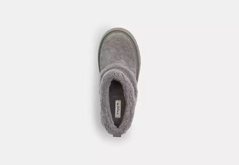 COACH Women’s Christina Signature Shearling Booties Size: 11 Color: Charcoal NWB