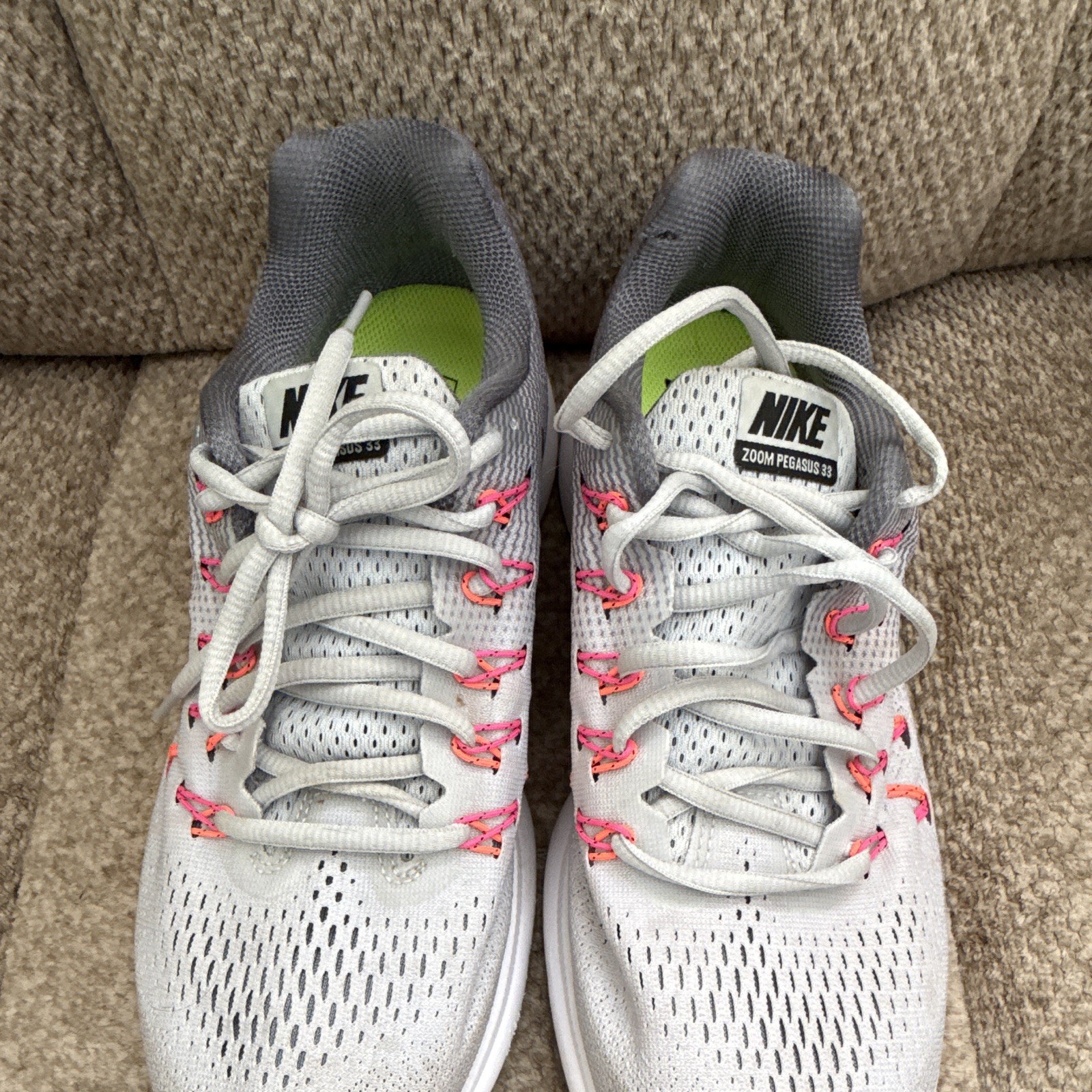 Nike Air Zoom Pegasus 33 Women’s Running Shoes Breathable Mesh Gray Pink Black