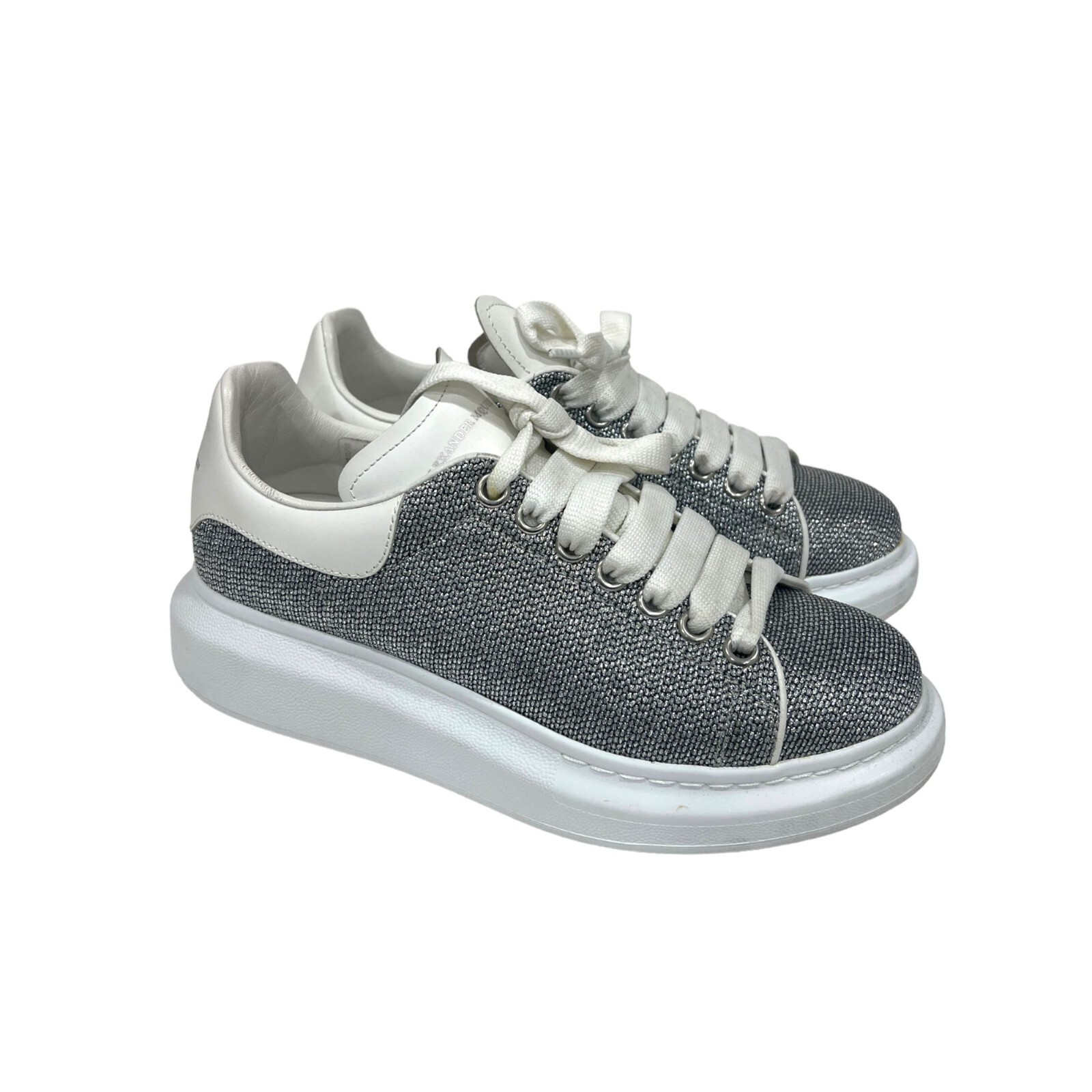 Alexander McQueen Oversized Platform Sneakers Silver White Size EUR 39.5 Rare