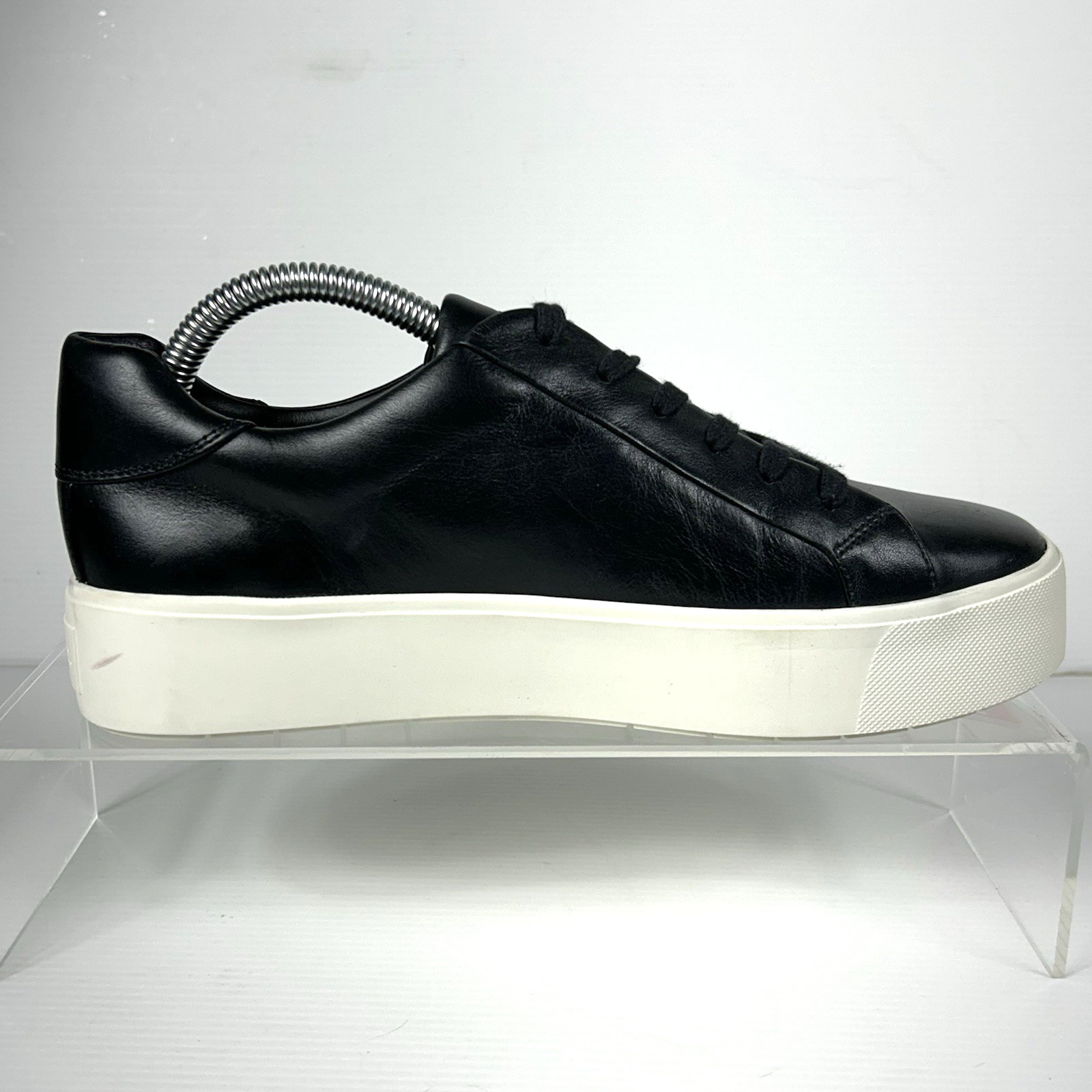 Vince. Size 8.5 Leather Platform Lace Up Sneaker NEW Black White Benfield $199