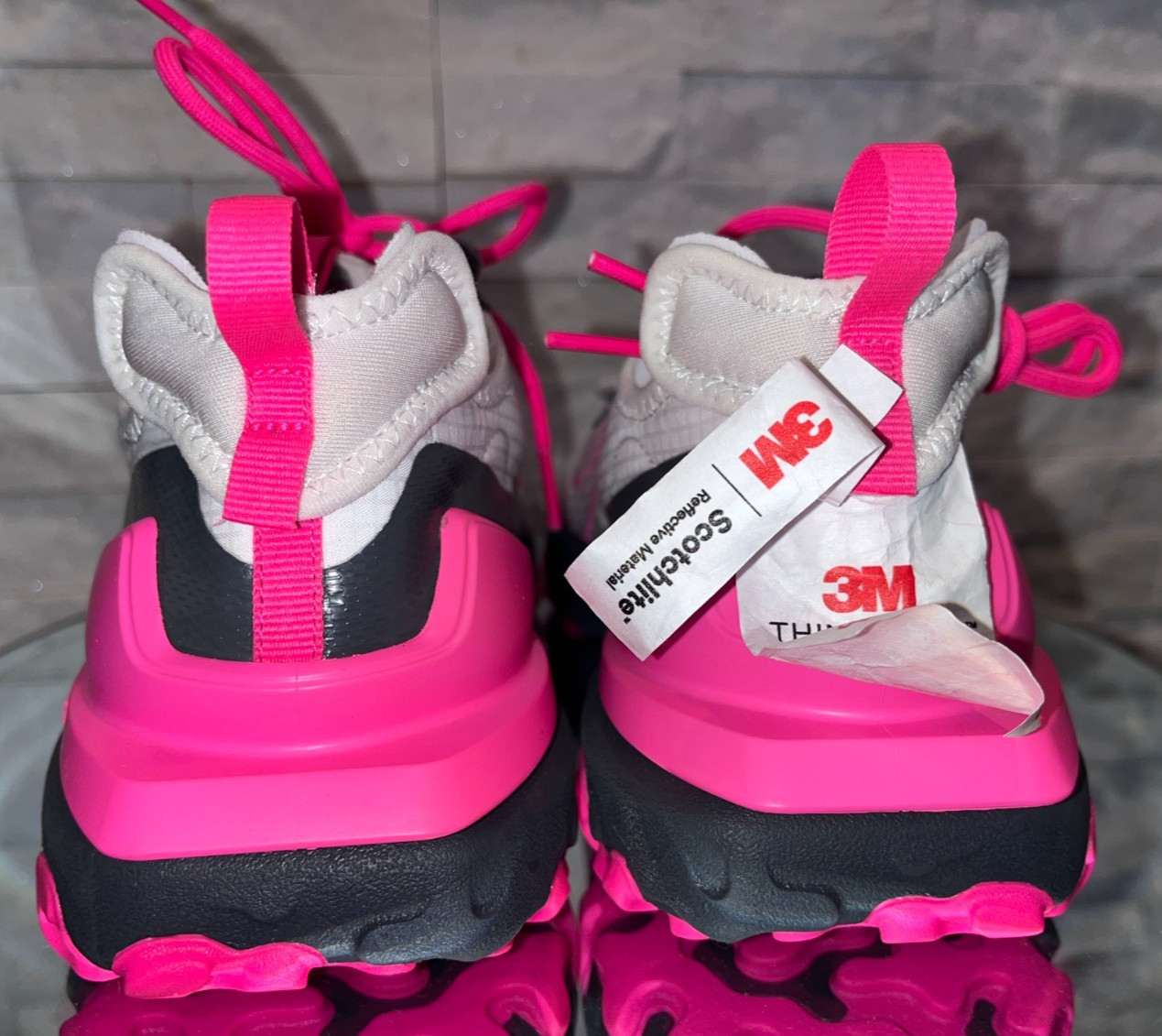 NWT Women’s Custom NIKE ID By You React Vision 3M White Gray Hot Pink Size 9