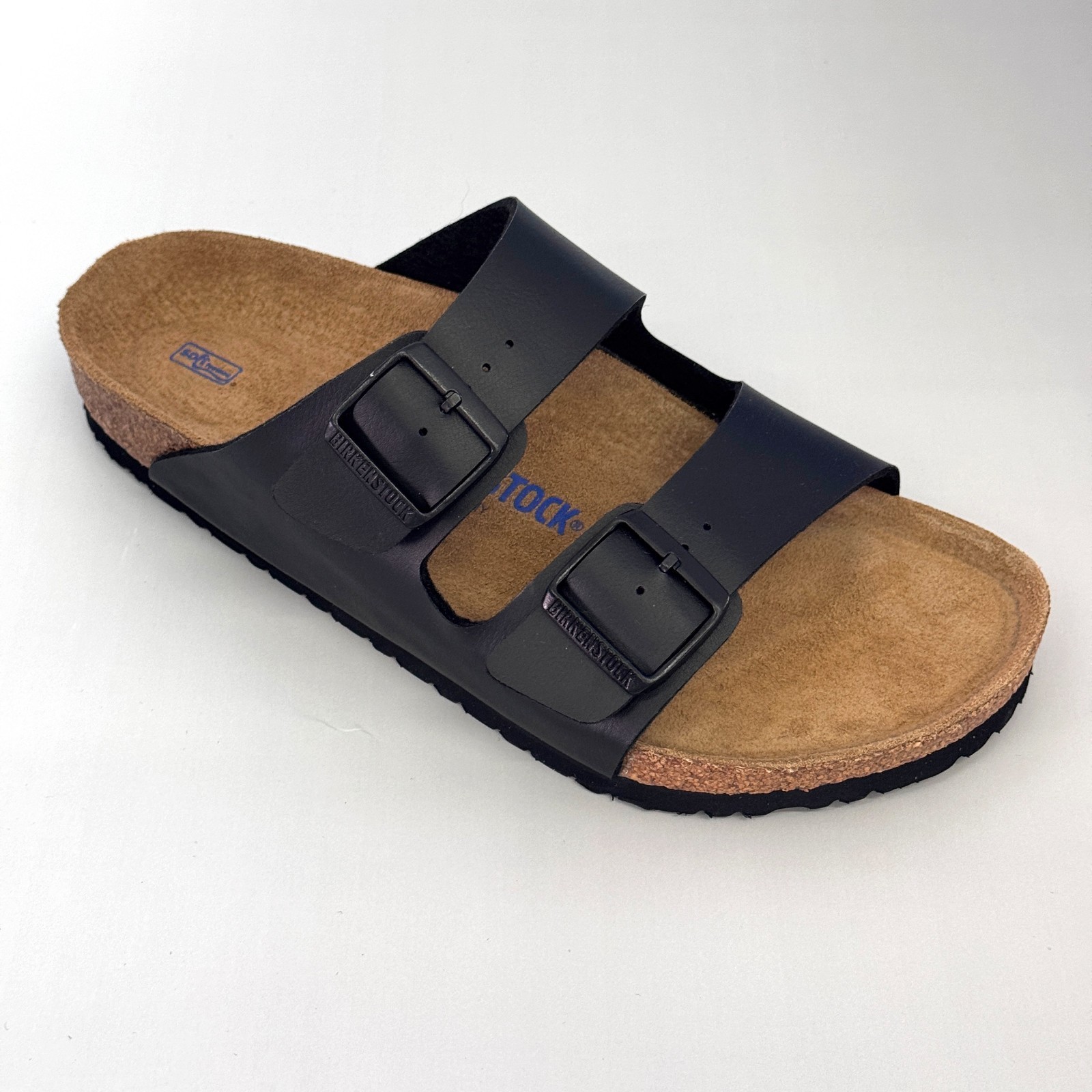 Birkenstock Arizona Soft Footbed Birko-Flor Black Two-Strap Sandals EU37-45