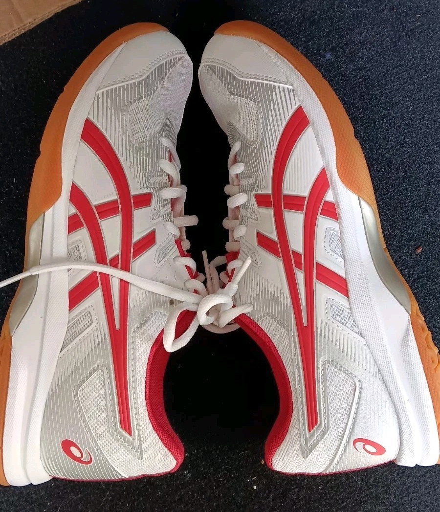 ASICS Gel Rocket 9 White/Sunrise 1072A034 Sz W8.5 Court Volleyball Shoe NWOB NEW
