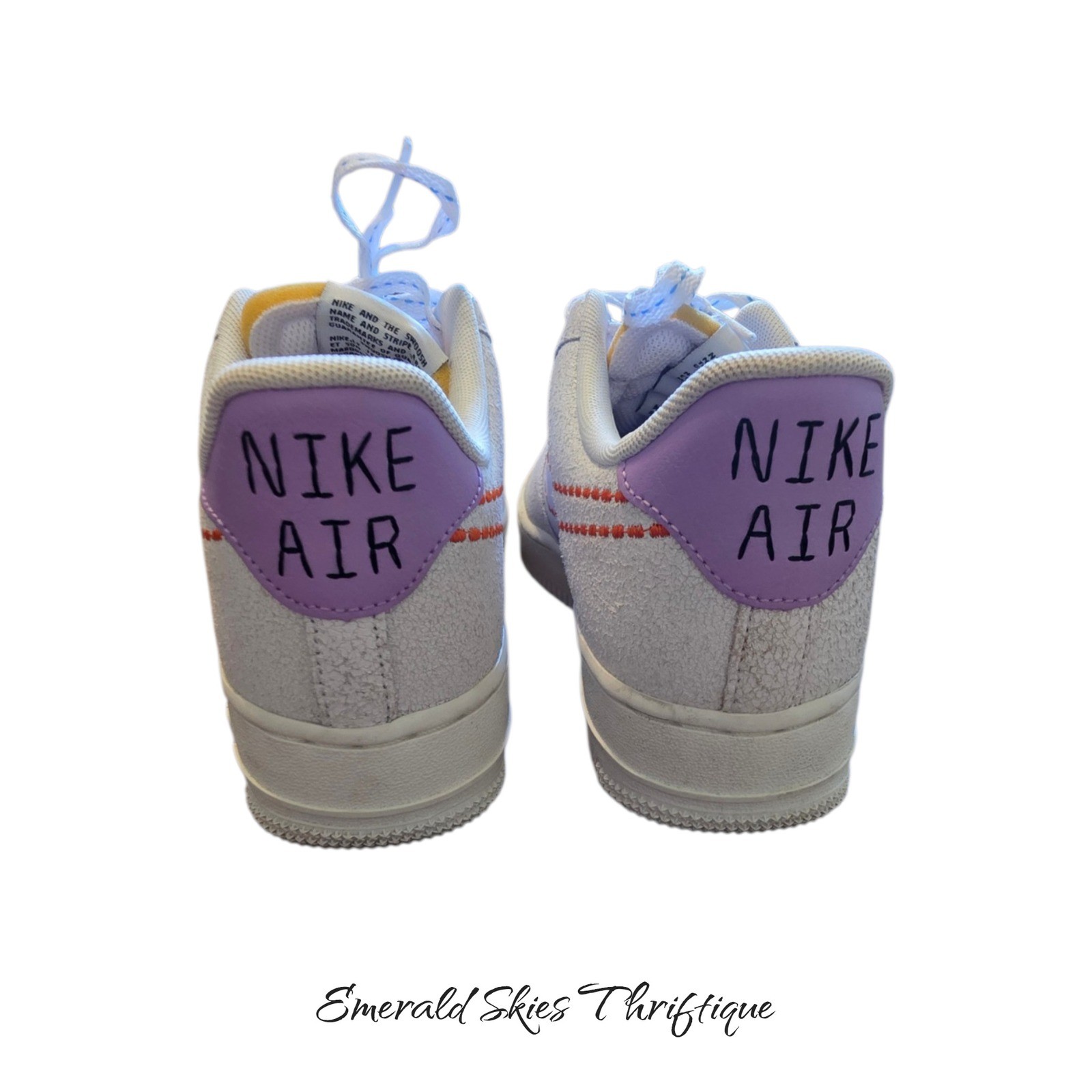 Nike Air Force 1 sneaker Women Size 8 White Multi Shoes DX2348-100 free shipping