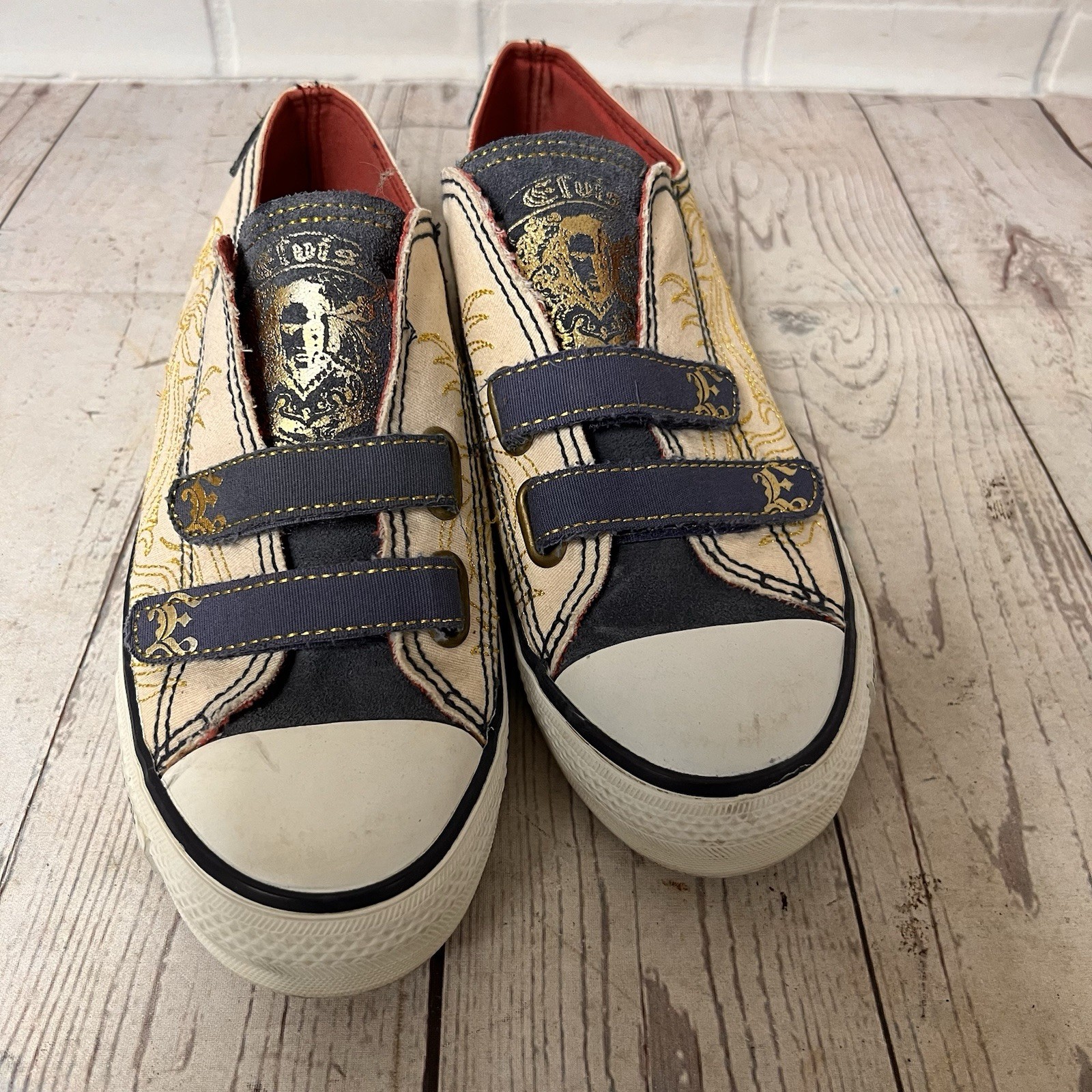 Vintage Elvis Presley Graceland Shoes canvas king Size 5 Women White Gold RARE