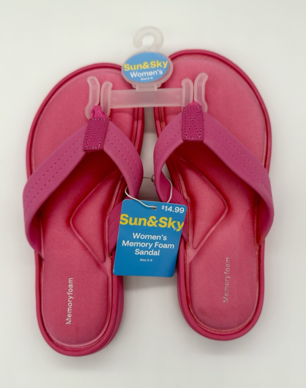 Sun & Sky Memory Foam Slide Sandals Flip Flops Women Pink Navy Blue Pick Size