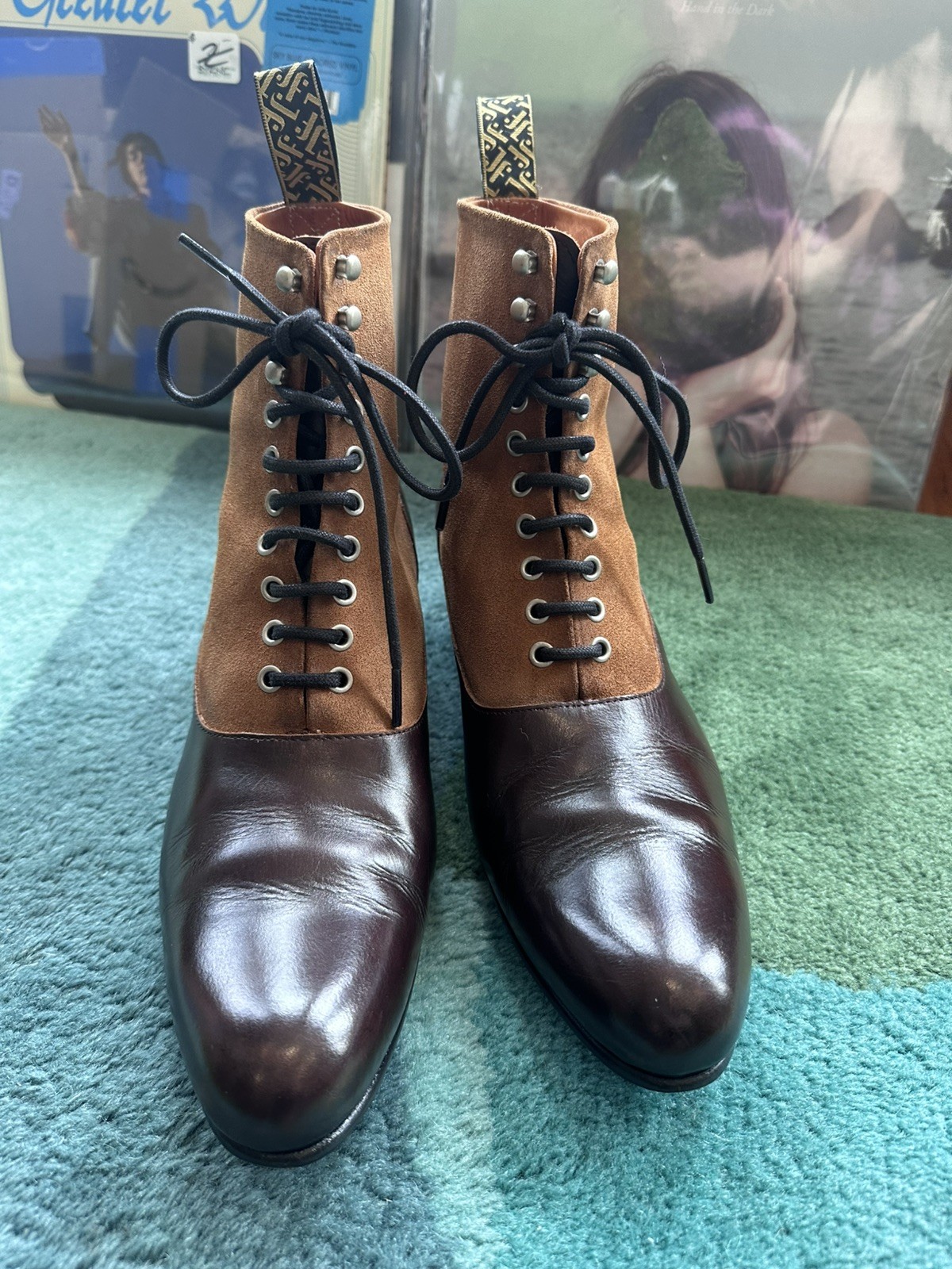 Fluevog EXCELLENT Fox & Fluevog Eugene posh leather/suede lace-up boot -W10/M8