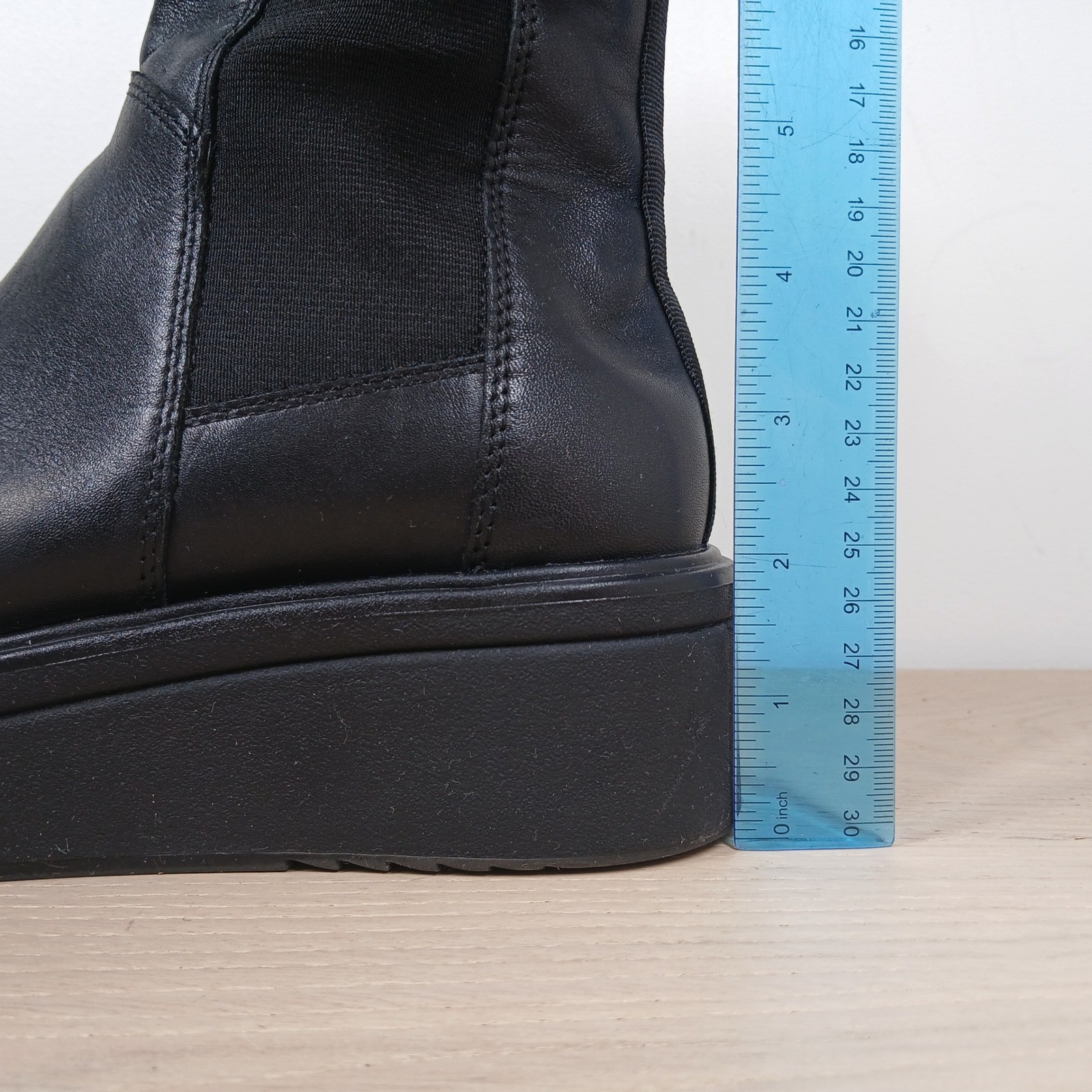 Vagabond Platform Chelsea Boots Women 7 Black Leather Chunky Platform Goth