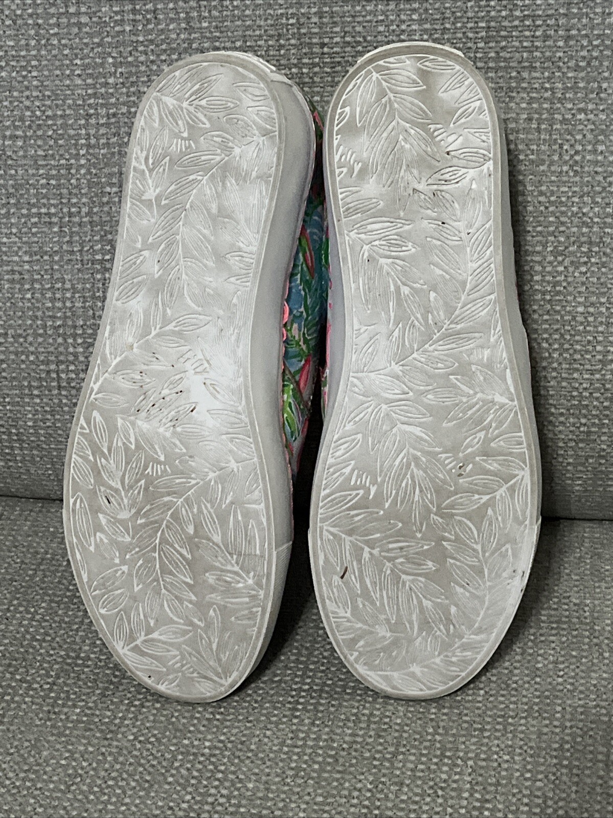 LILLY PULITZER Julie Sneakers Canvas Slip Ons Pop Up Lilly Of Jungle Size 10 EUC