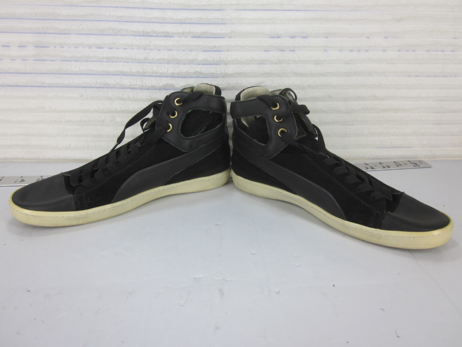 PUMA Alexander Mcqueen Womens size 9 US High-top Fashion Sneakers Black Leather