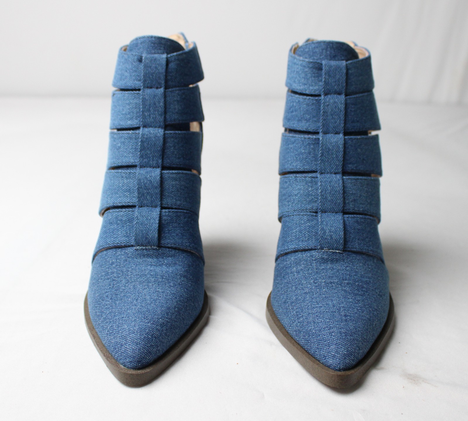 JustFab Women’s Mirabella Back Zip Booties JL3 Denim Size US:6.5 UK:4.5