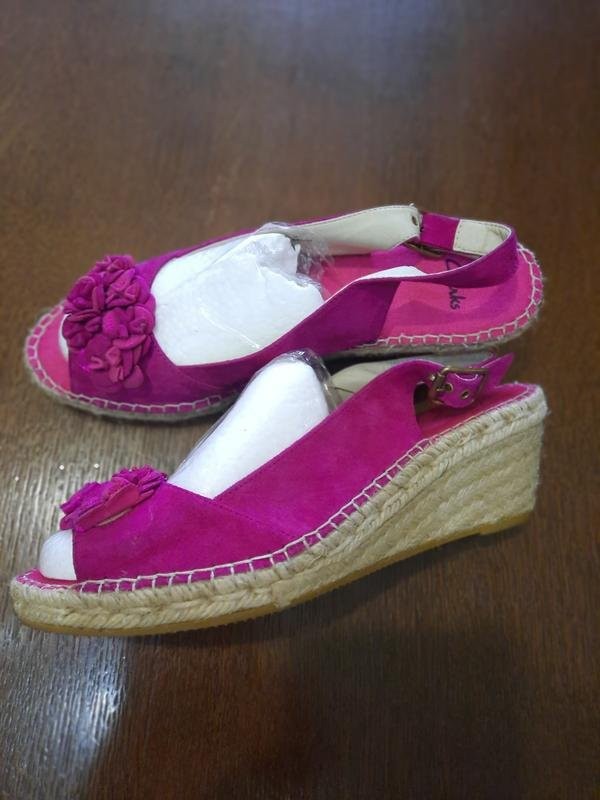 womens clarks pink suede espadrilles 39