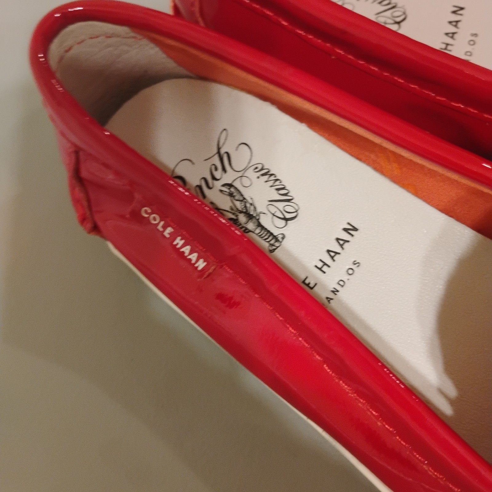Cole Haan Pinch Maine Classic 7 1/2 Red Pantend Leather Pennie Loafer