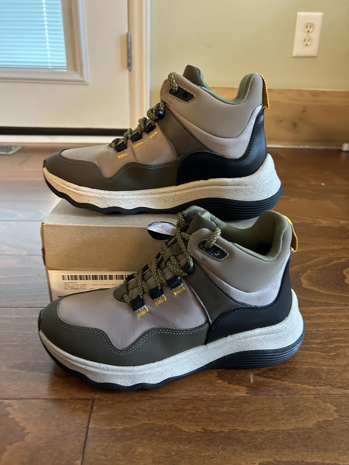 Clarks Womens 6 W Jaunt Lo Dark Olive Mix Ankle Lace Up NEW Leather