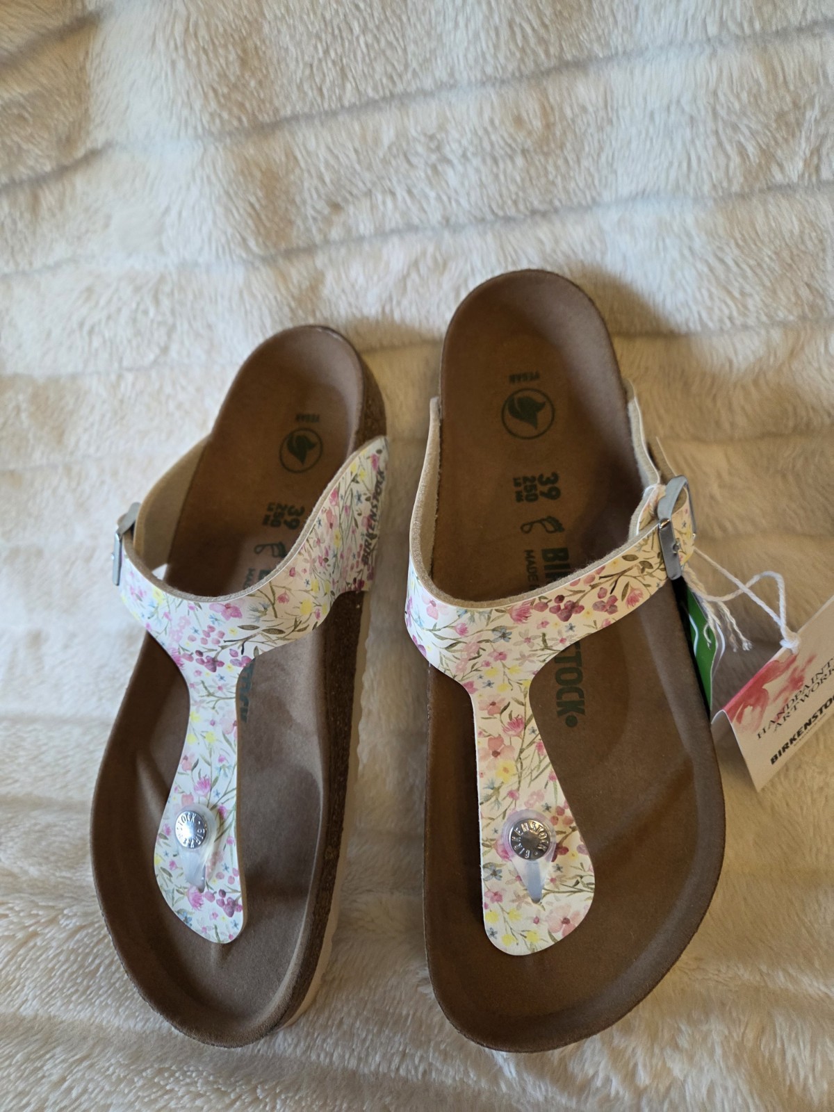 Birkenstock Floral Print Thong Sandals Womens EU39 US 8