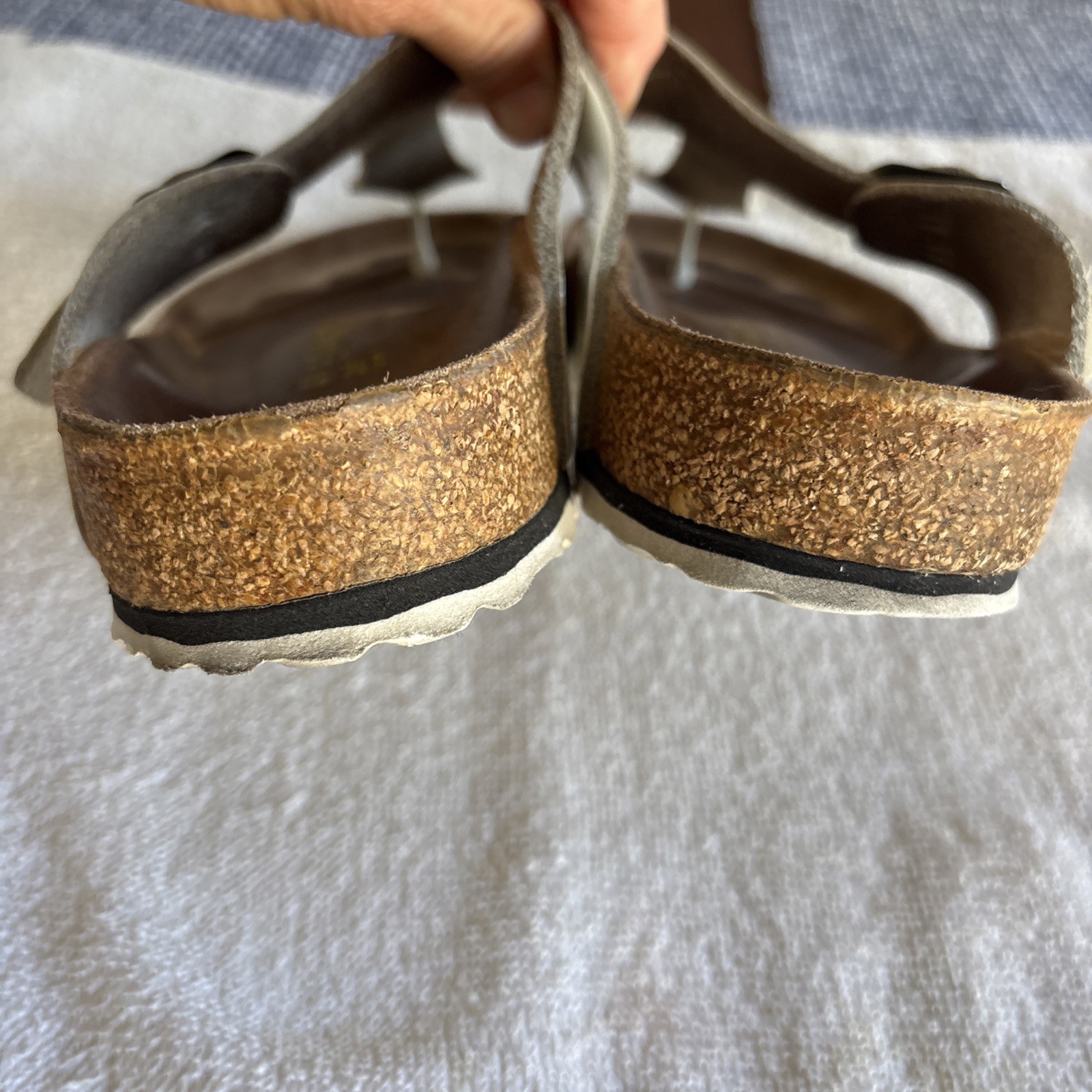 Birkenstock Gizeh White Patent (real) Leather Thong Sandal 41R regular wide