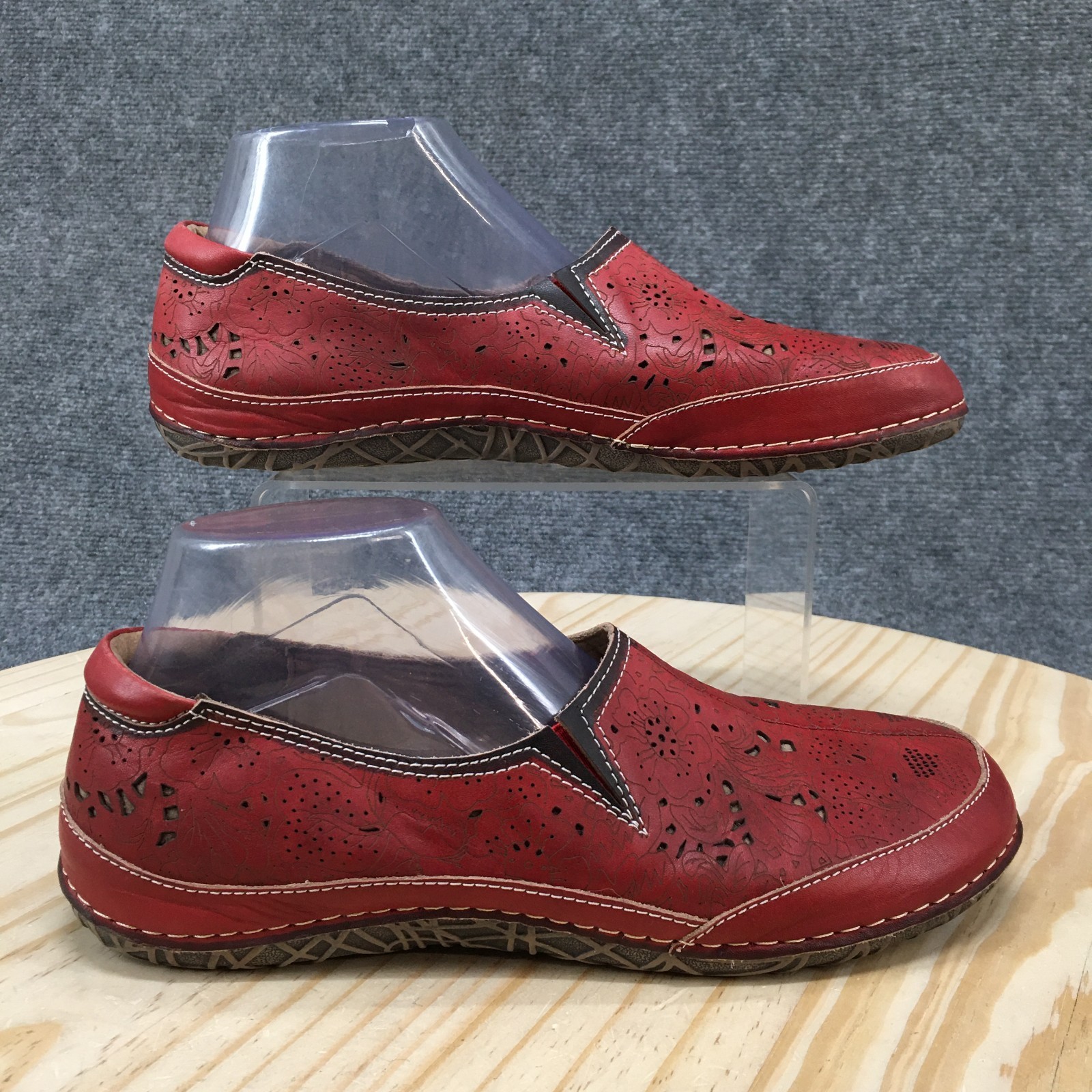 L’Artiste by Spring Step Klasik Womens 42 Loafers Slip On Closed Toe Leather Red