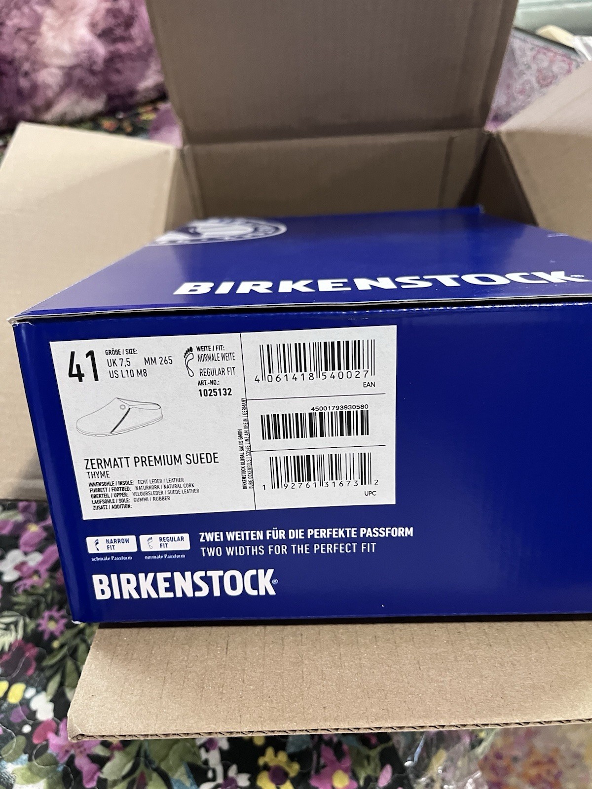 Birkenstock Zermatt Suede Thyme Sz 41 W10/10.5