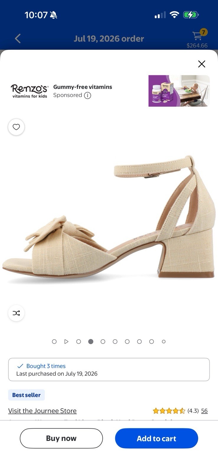 🌸NIB Journee Womens Zevi Linen Block Heel Dress Sandal Arch Support Comfort 11