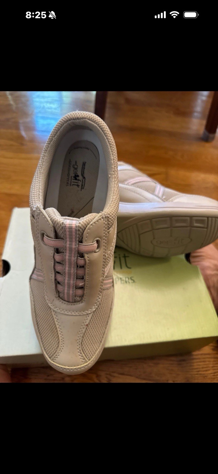 Grasshoppers Get Fit Women’s Beige/Pink Mesh Lace-Up Low Top Sneakers New w/Box