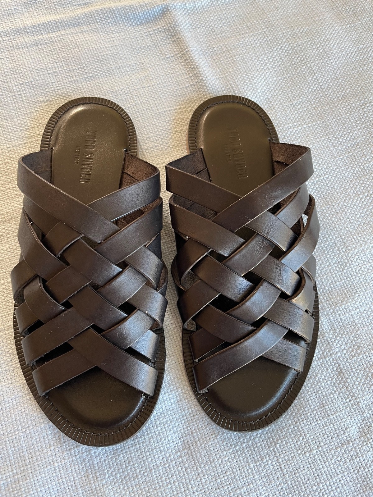 Todd Synder -Tuscan Multi-Strap leather Sandals-Black-Size 9-Made in Italy-EUC