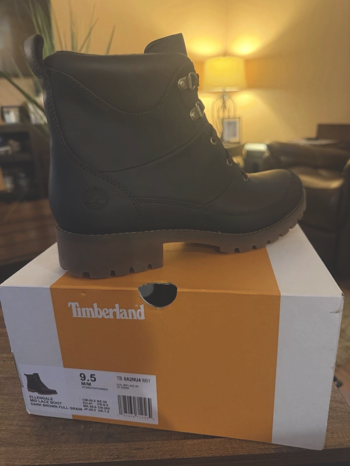 Timberland Men’s Dark Brown Leather Lace-Up Ankle Hiker Boots US 9.5