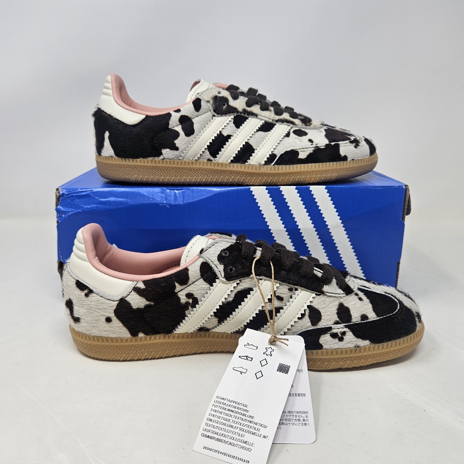 Adidas Originals Samba OG ‘Cow Print’ Brown Pink Shoe / JR1256 / Women’s Size 9