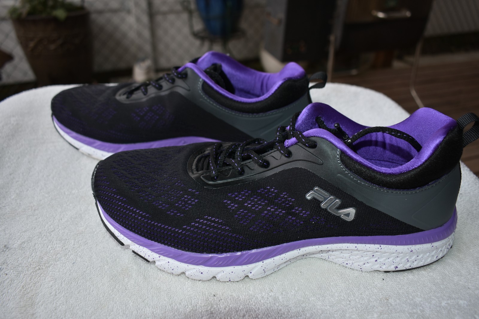 Fila Women’s 5RM00110-970 Black Purple Synthetic Textile Running Shoes Size 11