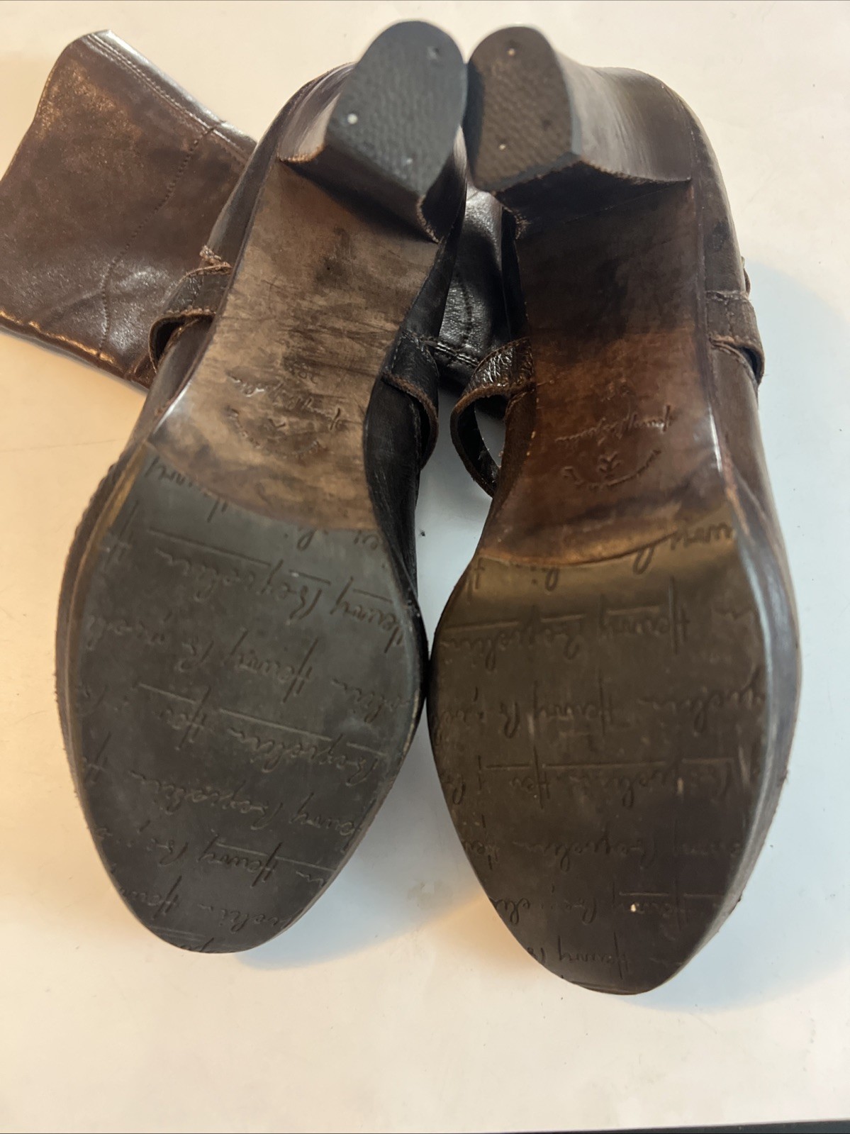 Heuoy Beyueliu Women’s Size 38.5 Leather Brown Handmade In Italy