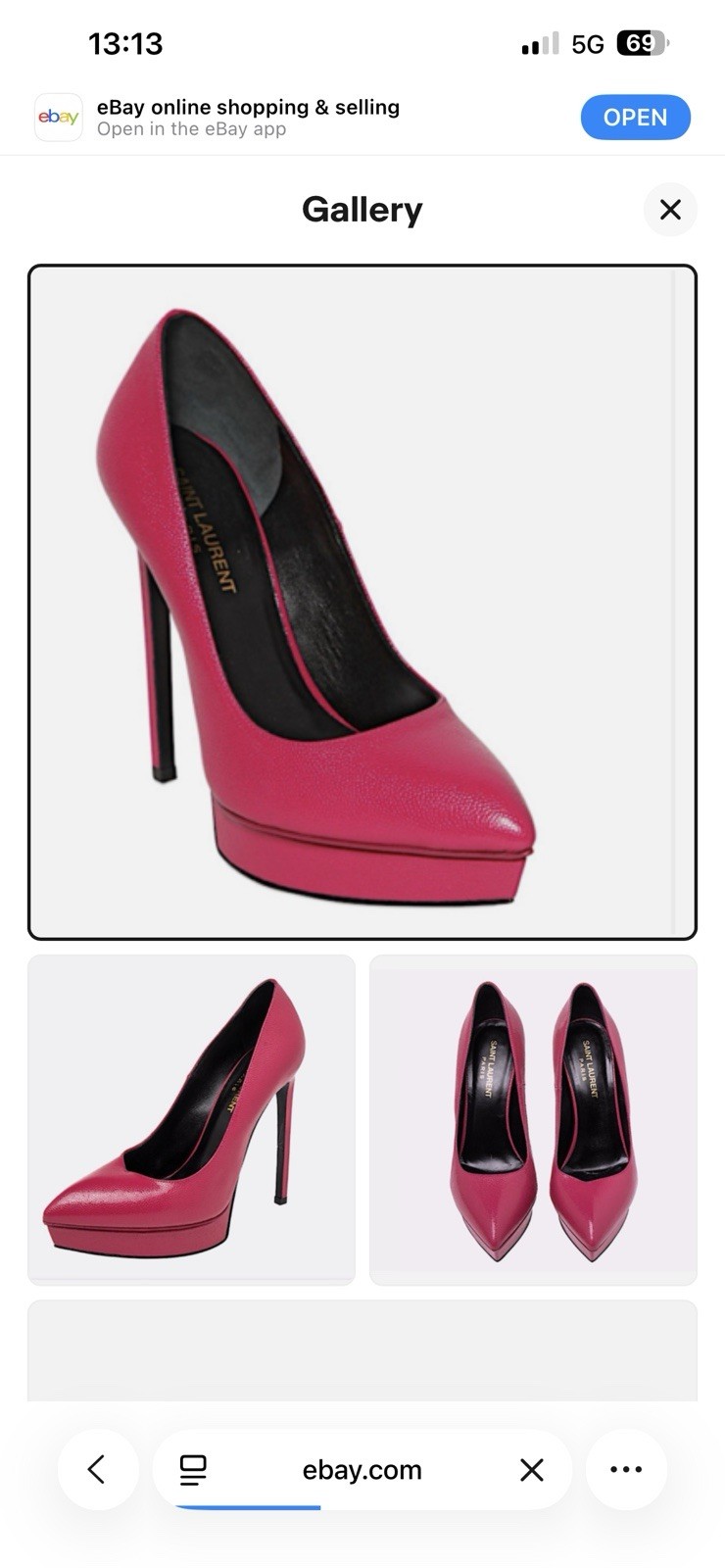 Saint Laurent Paris Janis Platform Pump Fuchsia Pink Leather 37+ 37 37.5 Box!