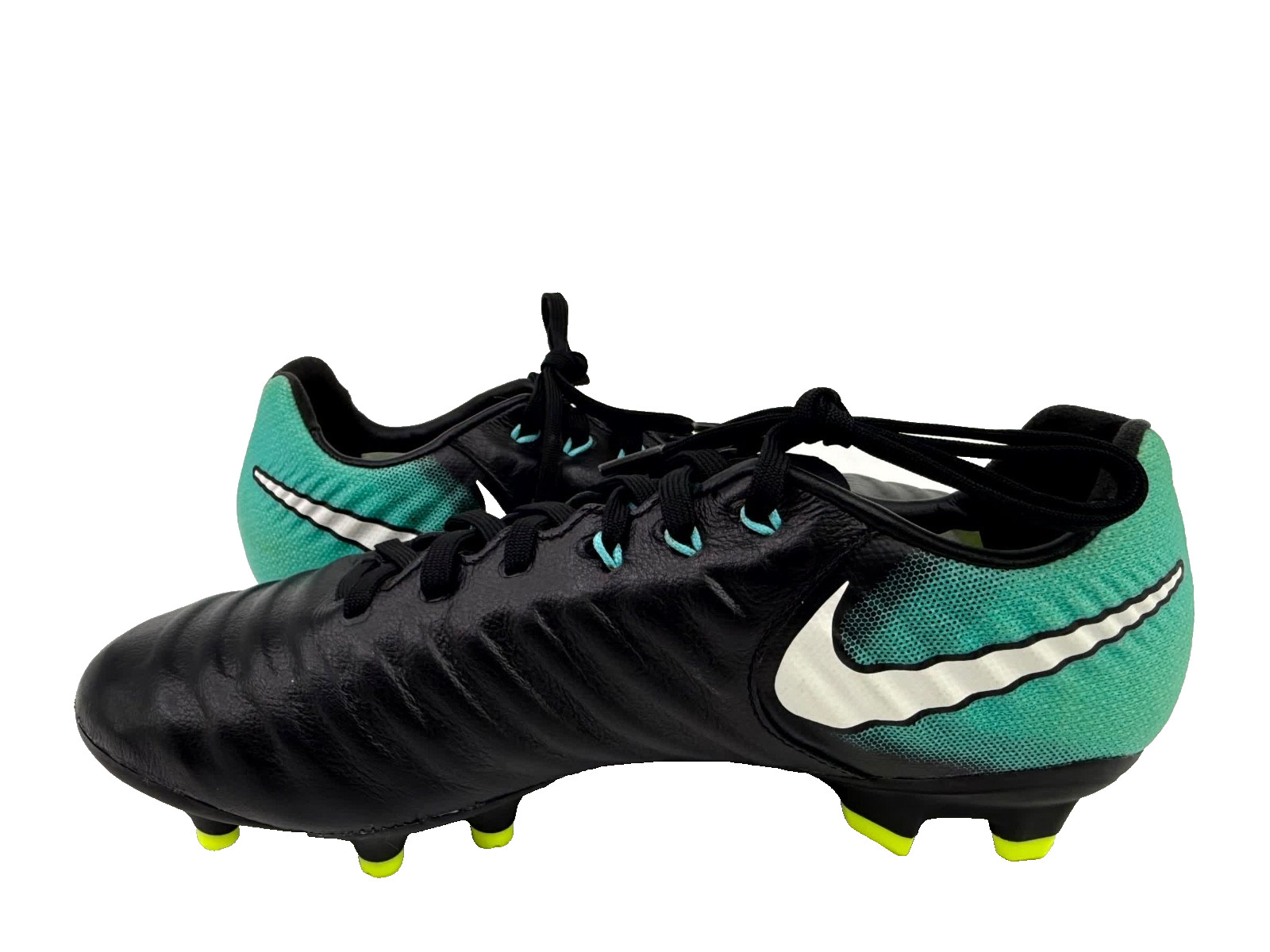 Nike Tiempo Legacy III FG Soccer Cleats Womens Size 8 897803-002 Black/Aqua