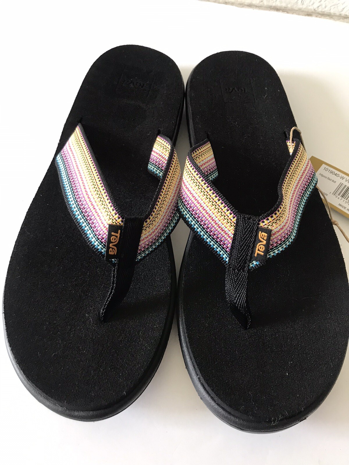 WOMEN’S TEVA ANTIGUOUS/BLACK VOYA FLIP FLOP BEACH/POOL SANDAL SIZE 10 NWT