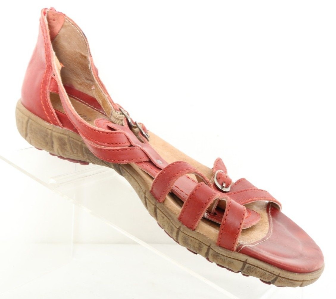 Sanita Red leather Strappy gladiator Studded Sandals shoes EU 42 Women’s US 11.5
