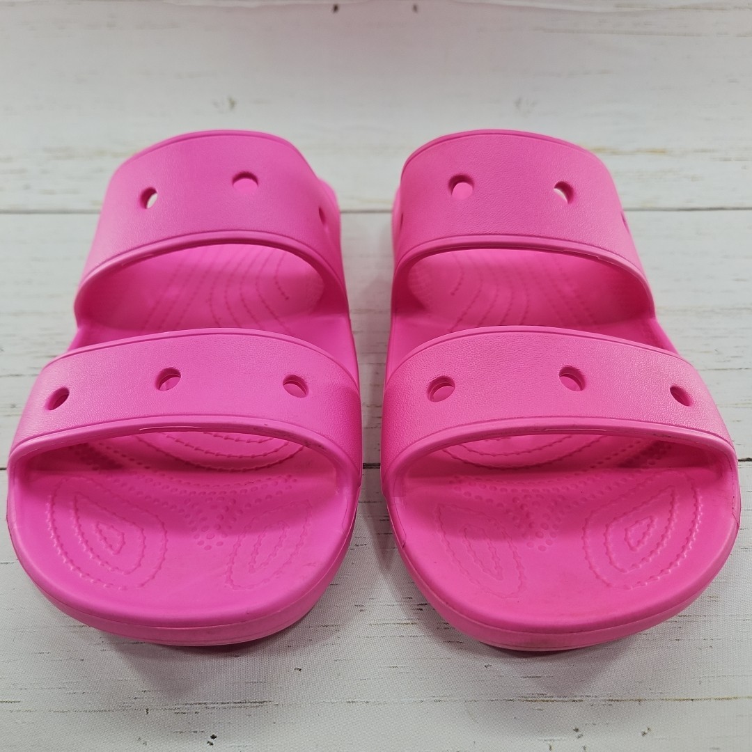 Crocs Classic Dual Band Womens 10 Mens 8 Pink Slip On Slides Sandals 206761