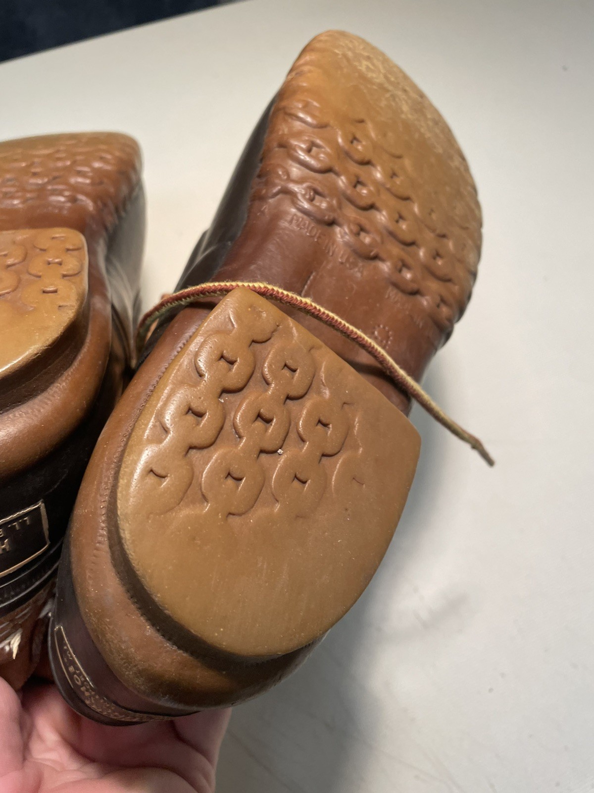 LL Bean Brown Leather Duck Boots Size 9 Women’s Maine Hunting Shoe Outdoors