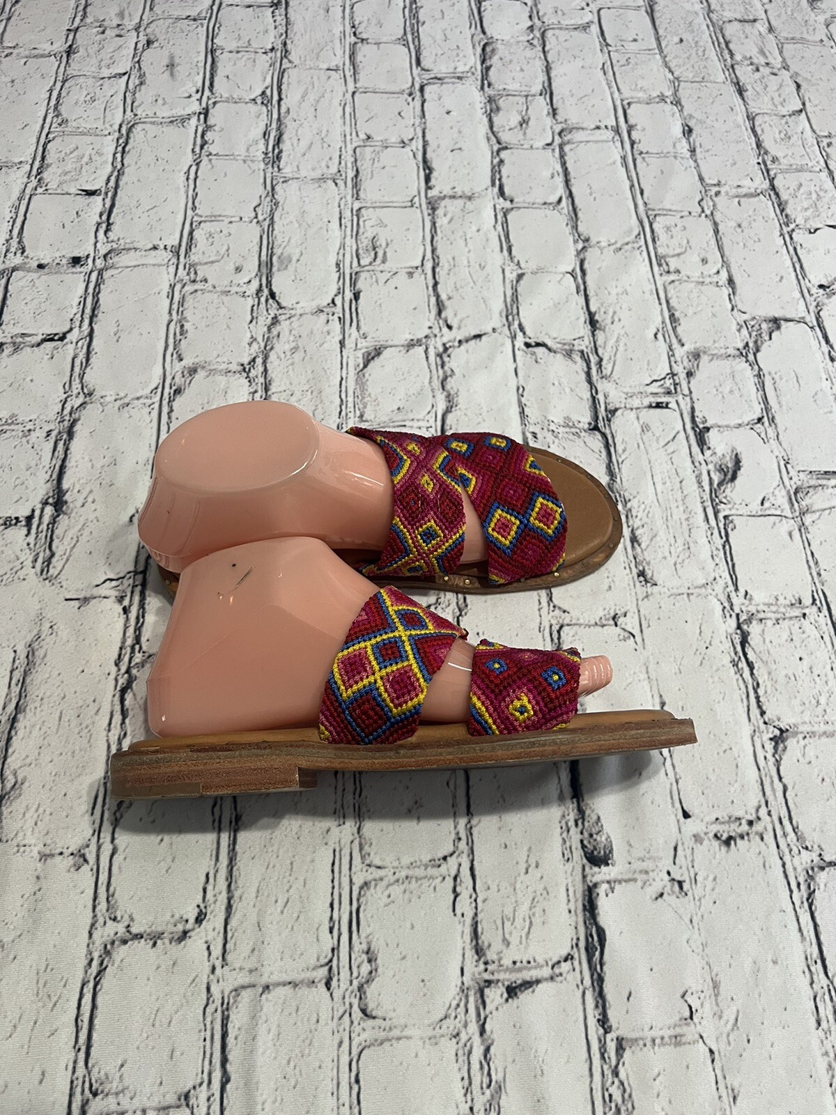 ECLECTIC ARRAY Hasen Woven Bands Mai Tai Sandals Size US 8/EURO 38