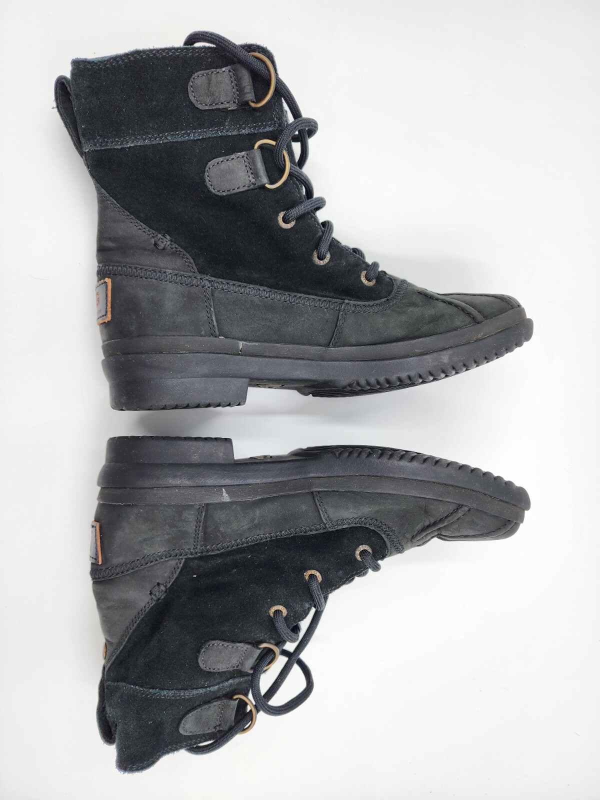 UGG Azaria Black Waterproof Suede Lace Up Leather Winter Boots 1017380 Women’s 6